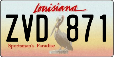 LA license plate ZVD871