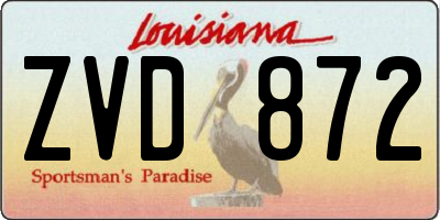 LA license plate ZVD872