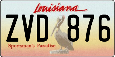 LA license plate ZVD876