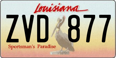 LA license plate ZVD877