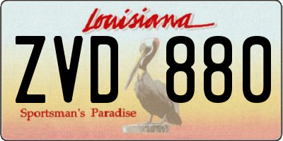 LA license plate ZVD880