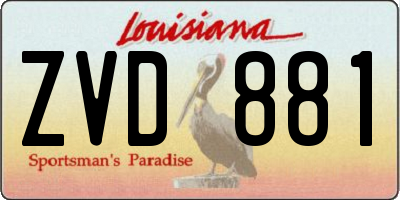 LA license plate ZVD881