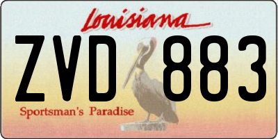 LA license plate ZVD883