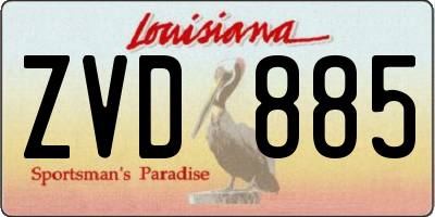 LA license plate ZVD885