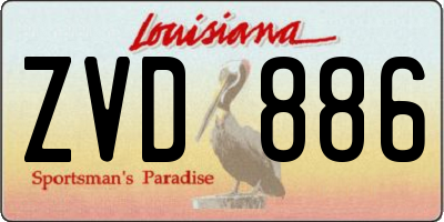 LA license plate ZVD886