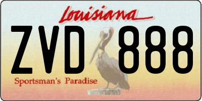 LA license plate ZVD888