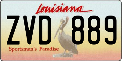 LA license plate ZVD889