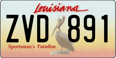 LA license plate ZVD891