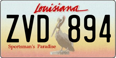 LA license plate ZVD894