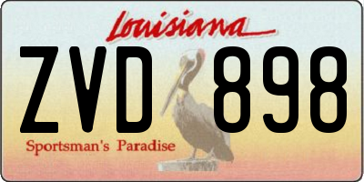 LA license plate ZVD898