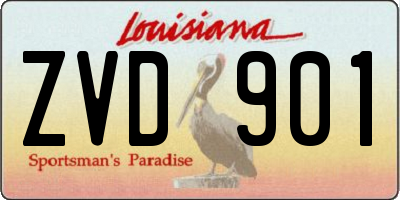 LA license plate ZVD901