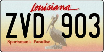 LA license plate ZVD903