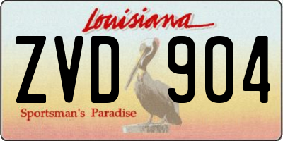 LA license plate ZVD904