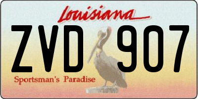 LA license plate ZVD907