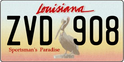 LA license plate ZVD908