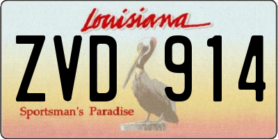 LA license plate ZVD914