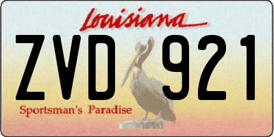 LA license plate ZVD921