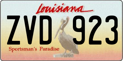 LA license plate ZVD923