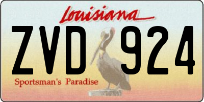 LA license plate ZVD924