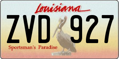 LA license plate ZVD927