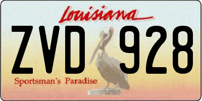 LA license plate ZVD928