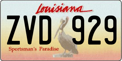 LA license plate ZVD929