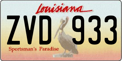 LA license plate ZVD933