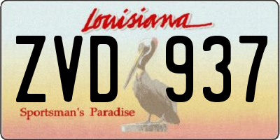 LA license plate ZVD937