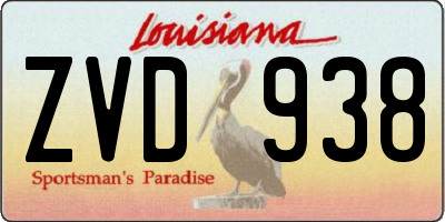 LA license plate ZVD938