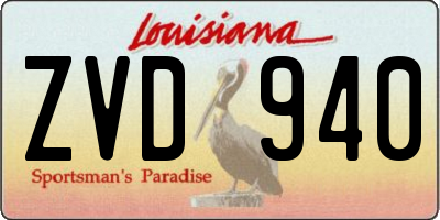 LA license plate ZVD940