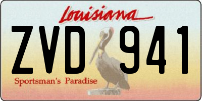 LA license plate ZVD941