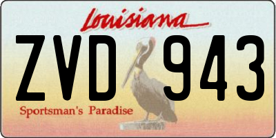 LA license plate ZVD943