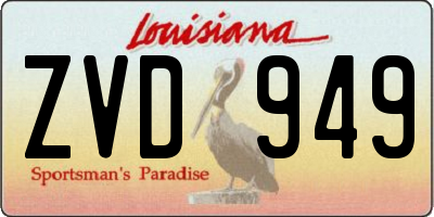 LA license plate ZVD949