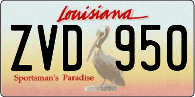 LA license plate ZVD950