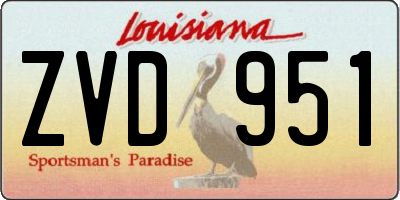 LA license plate ZVD951