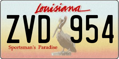 LA license plate ZVD954