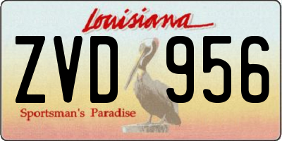 LA license plate ZVD956