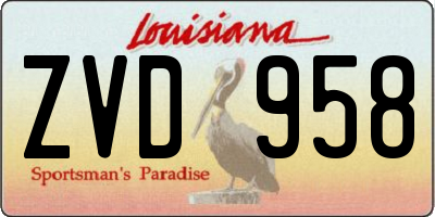 LA license plate ZVD958