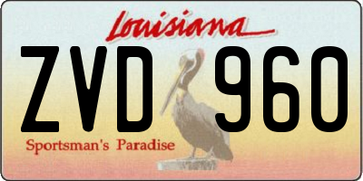 LA license plate ZVD960