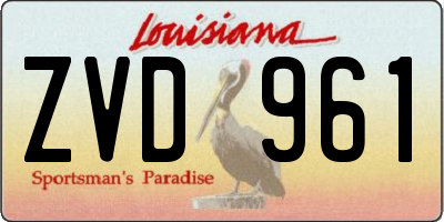 LA license plate ZVD961