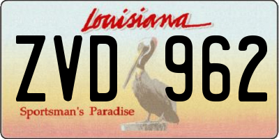 LA license plate ZVD962