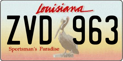 LA license plate ZVD963