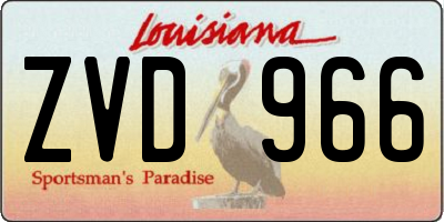 LA license plate ZVD966