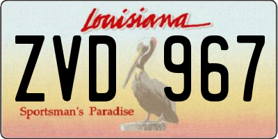 LA license plate ZVD967