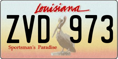 LA license plate ZVD973