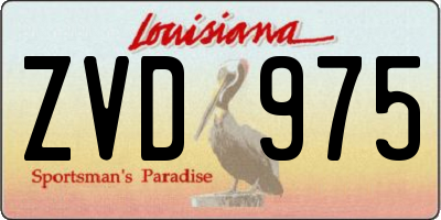 LA license plate ZVD975