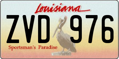 LA license plate ZVD976