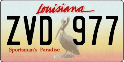 LA license plate ZVD977