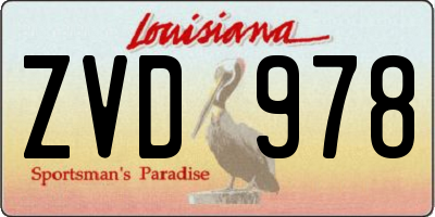 LA license plate ZVD978