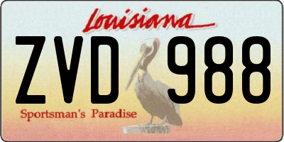 LA license plate ZVD988